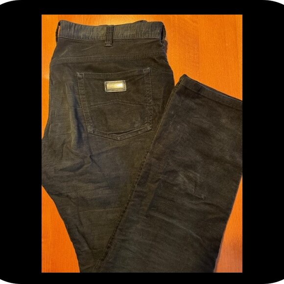 Armani Black Fine Corduroy Pant - Picture 2 of 5